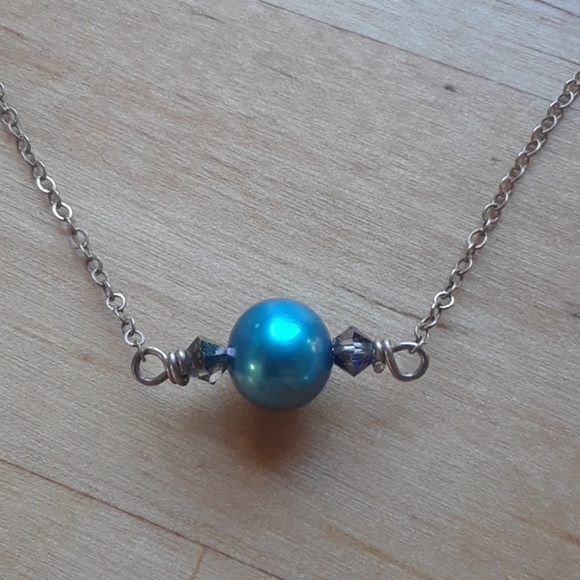 Blue Pearl Necklace - Picture 1 of 4